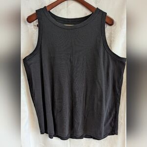 Terra & Sky Black Ribbed Tank Top - Sleeveless Everyday Tee